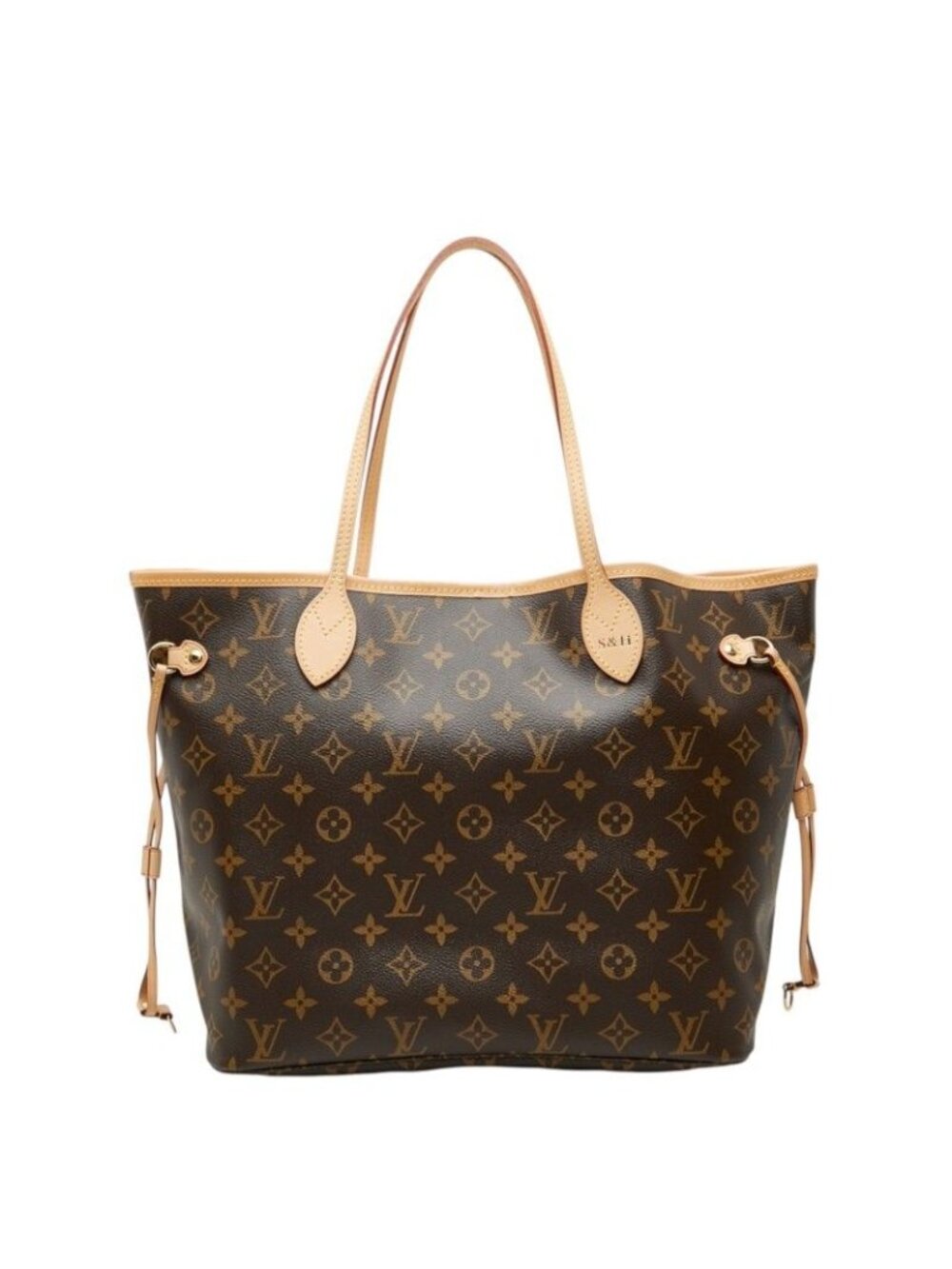 Louis Vuitton Monogram Neverfull MM Tote Shoulder Bag Brown Rose Ballerine